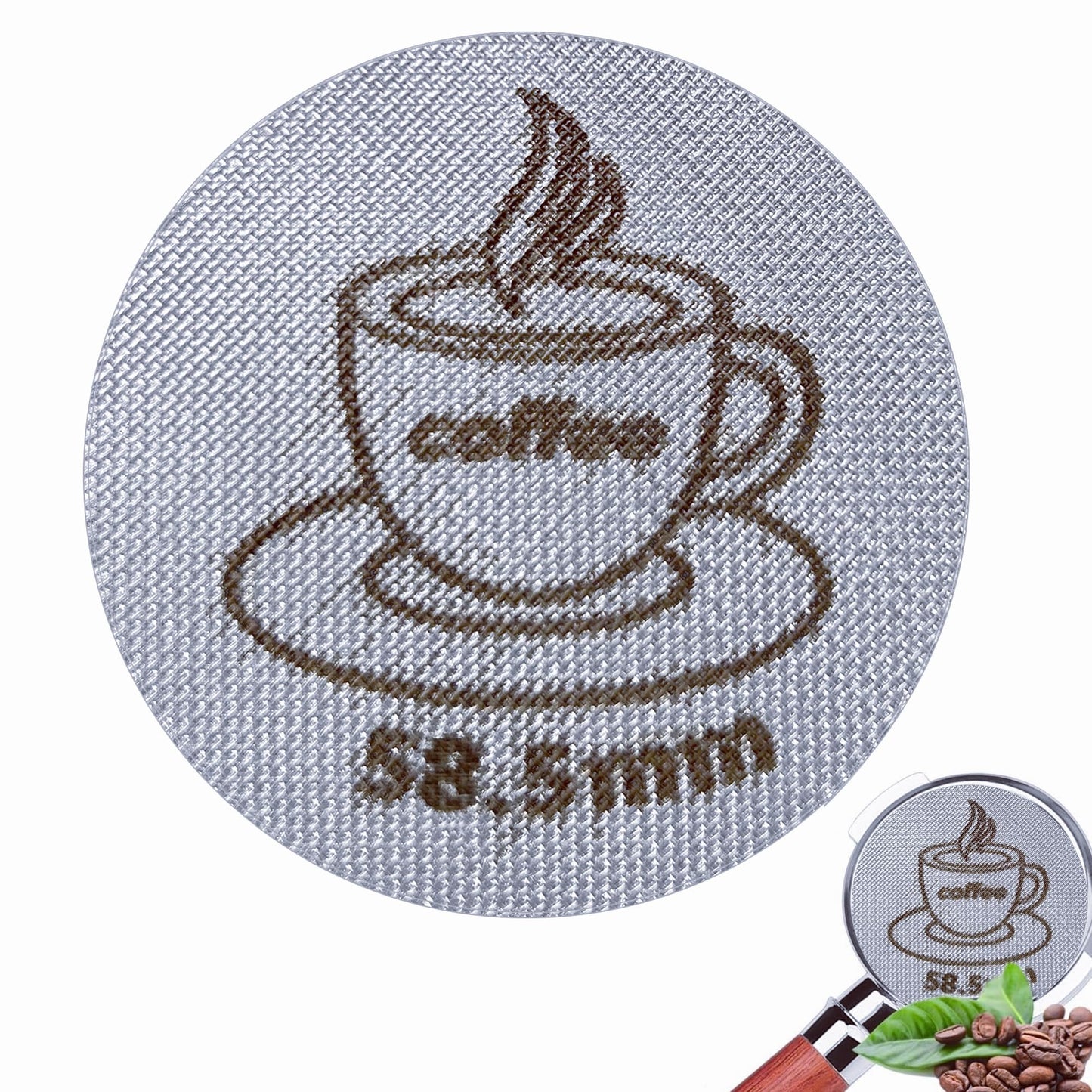Espresso Puck Screen Reusable Puck Screen Replacement Perfect Espresso Distribution Tool Compatible with Espresso Machine 58.5mm Portafilter Basket 1.7mm Thickness 150μm (1 58.5mm)