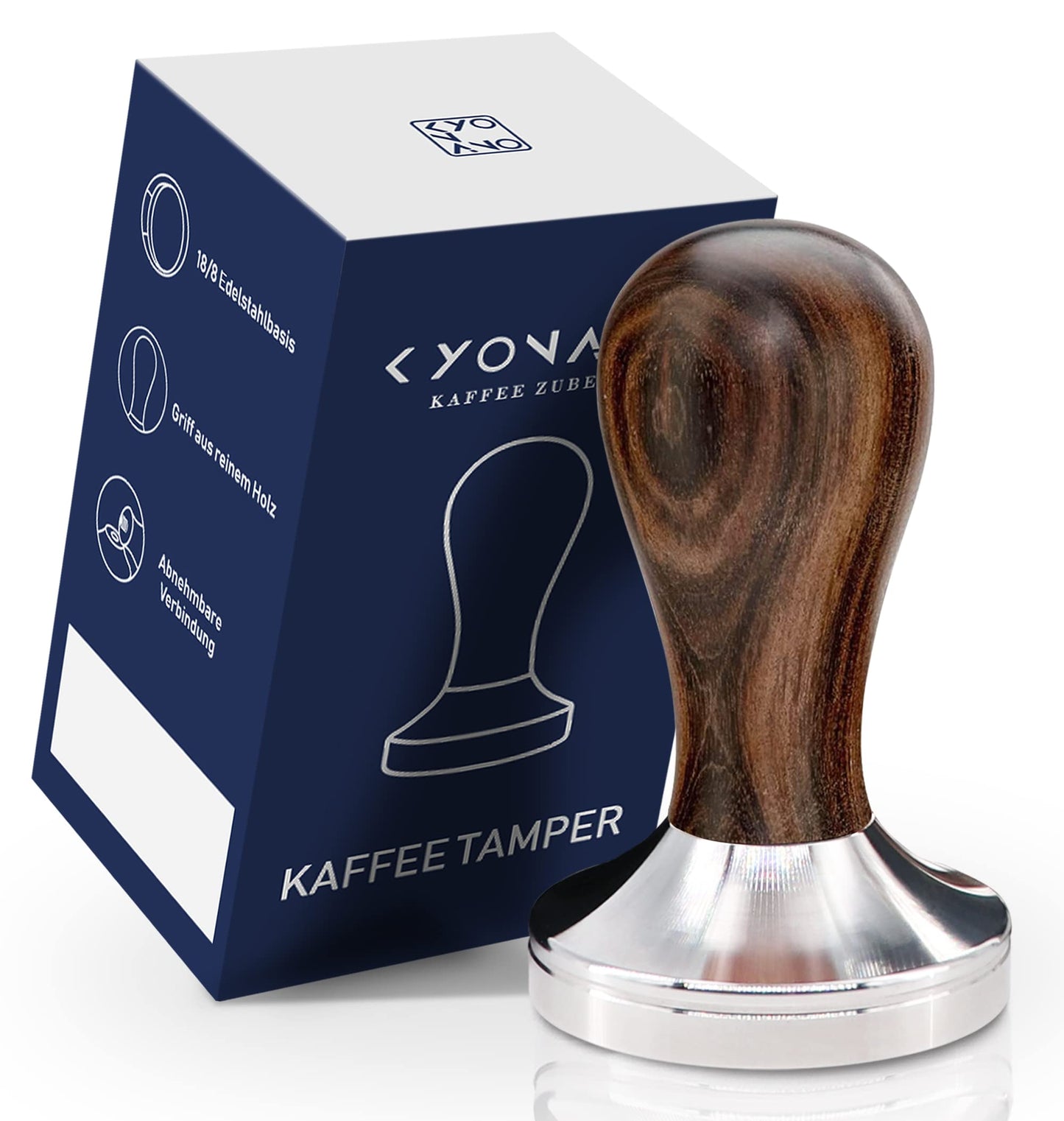 58mm Coffee Distributor & Coffee Tamper Coffee Tamper 58mm espresso machine with stainless steel base and Chacate Preto wooden handle Suit for Homemade Coffee