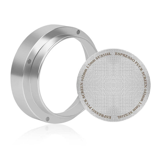 Magnetic Dosing Funnel Set Espresso Dosing Ring & Puck Screen Kit 58mm Espresso Puck Screen 1.7mm Thickness 150μm Reusable Barista Espresso Screen Coffee Filter Mesh Plate